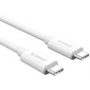 Orico CTC100M-20, USB-C la USB-C, 2 m, White, amperaj maxim suportat 5A