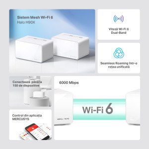 MERCUSYS 2.5Gigabit HALO H90X Dual-Band WiFi 6 2buc