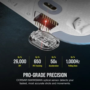 Corsair M75 Lightweight RGB Wireless White
