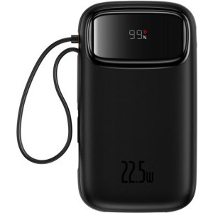Baseus EnerFill FC31, 20000 mAh, 1x USB, 22.5 W, Display, Cablu USB-C & Lightning integrat, Black