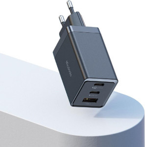 Mcdodo Mini Pro Fast Charger, 1x USB, 2x USB-C, 67W, Black + Cablu USB-C la USB-C, 2m, Black
