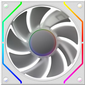 Ventilator AQIRYS Cetus 4P-12RB26W-ARGB Reverse Blade 120mm White