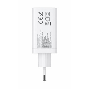 Lemontti 1x USB, 2x USB-C, Fast Charge 65W, GaN, White
