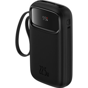 Baseus EnerFill FC31 QPow 3, 20000 mAh, 1x USB, 22.5 W, Display, Cablu USB-C & Lightning integrat, Black