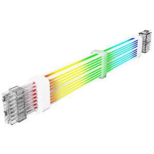 Gamemax Prelungitor cablu alimentare 2x 8 pini VGA/CPU ARGB White