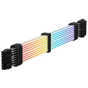 Gamemax Prelungitor cablu alimentare 2x 8 pini VGA/CPU ARGB Black