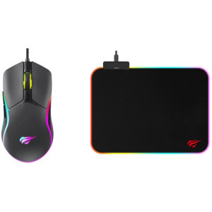 Bonus Mouse Gaming Havit MS1029 RGB Black + Mouse pad Havit MP901 RGB