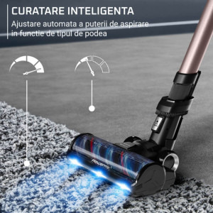 Rowenta X-Force Flex 16.60 Aqua RH9CD9E0, vertical cu mop, 780W, 0.65L, Negru/Roz
