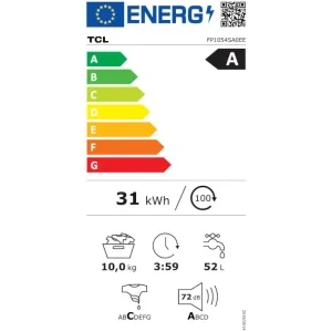 TCL FP1054SA0, 10 kg, 1400 RPM, Clasa A, Digital Inverter, Jet Spray Wash, Auto Dose, TCL Home, Gri