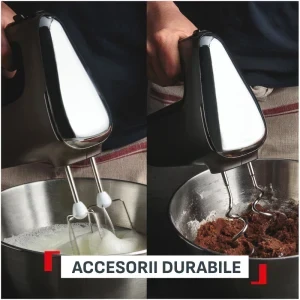 Tefal Mixer cu bol PowerMix Silence HT664EE0, 850W, 2.5L, Gri/Negru