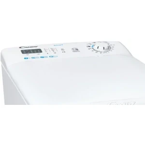 Candy verticala CST 07LET/1-S, 7 kg, 1000 RPM, Clasa E, Mix Power System+, Kilo Detector, simply-Fi, Alb
