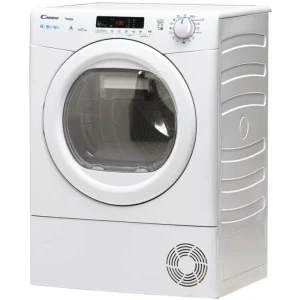 Candy CRE H9A2DE-S, Pompa de caldura, 9 kg, Clasa E, Kilo Detector, Easy Iron, simply-Fi, Alb