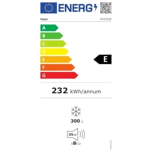 Haier HCE301E, 300 L, Clasa E, hOn, Control electronic, Alb