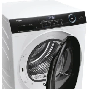Haier HD90-A3959-S, Pompa de caldura, 9 kg, Clasa C, Inverter, I-Refresh, hOn, Alb