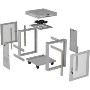 Lanberg FF01-6615-23SL 15U, Stand alone, 600 x 600, Mesh door, LCD, Gri