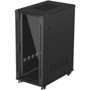 Lanberg FF01-6027-12B 27U, Stand alone, 600 x 1000, Glass door, Panouri laterale detasabile, Negru