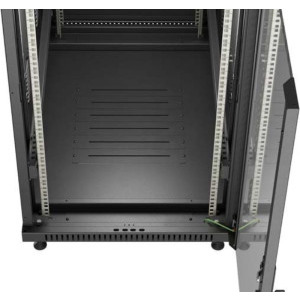 Lanberg FF01-6027-12B 27U, Stand alone, 600 x 1000, Glass door, Panouri laterale detasabile, Negru
