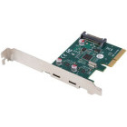Lanberg PCE-UC3-002 1x PCI-E Male - 2x USB-C 3.2 Gen 2 Female