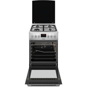 Hansa FCMX592299, Mixt, 4 arzatoare, Aprindere electrica, Sistem de siguranta, Grill, Timer, Clasa A, 50 cm, Inox