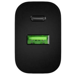 Natec Ribera, 1x USB-A, 1x USB-C, 20 W, Black