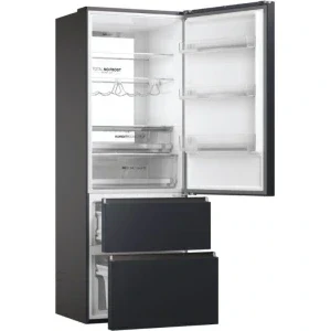 Haier HTW7720ENMB, 483 L, Clasa E, No Frost, Humidity Zone, hOn, Control electronic, 200 cm, Negru