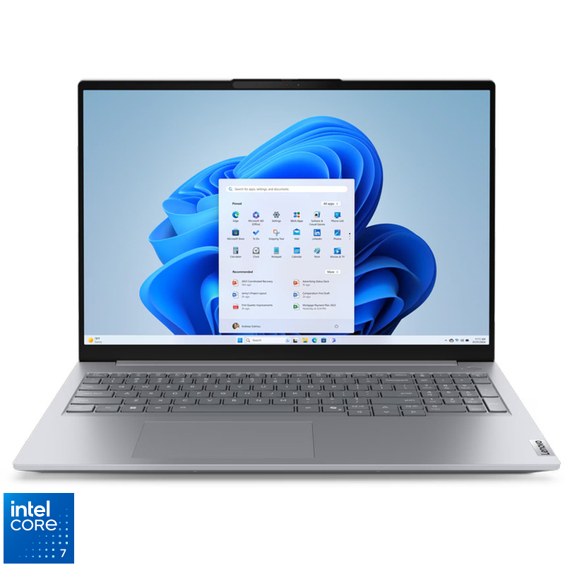 Laptop Lenovo 16'' ThinkBook 16 G8 IRL, WUXGA IPS, Procesor Intel(R) Core™ 7 240H (24M Cache, up to 5.20 GHz), 16GB DDR5, 512GB SSD, Intel G...