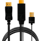 Cablu video Logilink CH0090 HDMI Male - DisplayPort Male, v1.2, 1 m, Negru