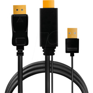 Cablu video Logilink CH0091 HDMI Male - DisplayPort Male, v1.2, 2 m, Negru