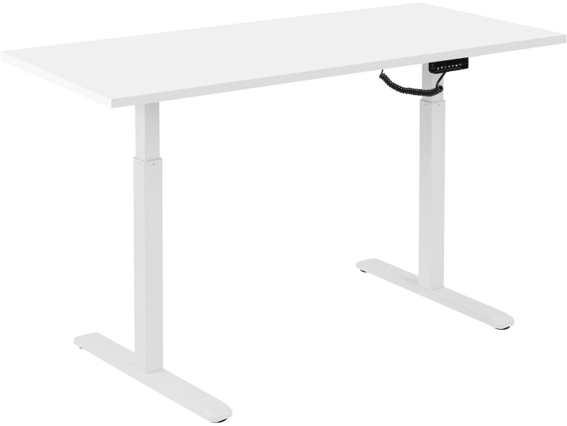 Birou Gaming Blackmount Ergonomic electric single motor, inaltime 62-128 cm, blat Alb premium 138x67x2.5 cm, memorie si afisaj digital