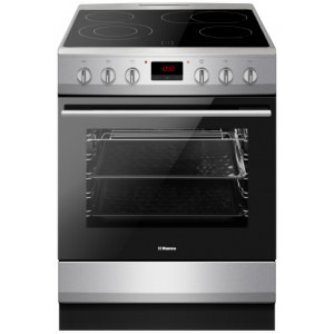 Hansa FCCX68219, Vitroceramica, 4 zone gatit, Electric, Curatare cu abur, Indicator caldura reziduala, Grill, Clasa A, 60 cm, Inox