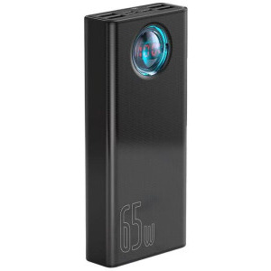 Baseus Amblight 30000 mAh, 4x USB, 1x USB-C, 65W, Black, posibilitate incarcare laptop