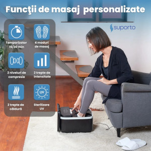 Suporto Aparat de masaj pentru picioare, Masaj talpi, Reflexoterapie, Sterilizare UV