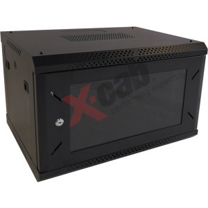 Xcab Xcab-N6U45S.9004 6U, Wall mount, 600 x 450, Glass door, Negru