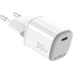 Celly 1x USB-C, Quick Charge 30 W, GaN, White