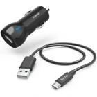 Incarcator auto Hama 1x USB, 12 W, Black