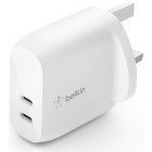 Incarcator retea Belkin 2x USB-C,  Quick Charge 40 W, White