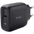 Incarcator retea Trust Maxo, 1x USB-C, Quick Charge 45 W, Black + Cablu USB-C