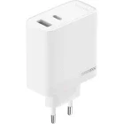 Incarcator retea Oppo SuperVOOC, 1x USB-C, 1x USB, Quick Charge 80 W, GaN, White + Cablu USB-C