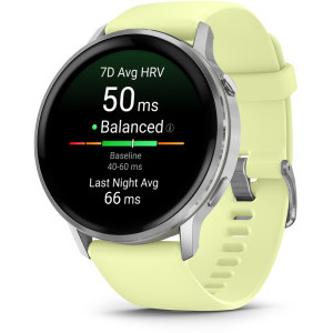 Garmin Venu 4, 45mm AMOLED curea silicon Silver/Citron