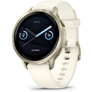 Garmin Venu 4, 41mm AMOLED curea silicon Lunar Gold/Bone