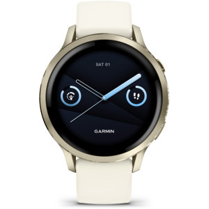 Garmin Venu 4, 41mm AMOLED curea silicon Lunar Gold/Bone