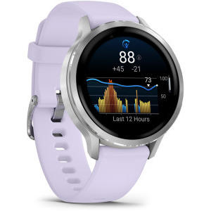Garmin Venu 4, 41mm AMOLED curea silicon Silver/Periwinkle