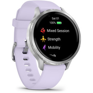 Garmin Venu 4, 41mm AMOLED curea silicon Silver/Periwinkle