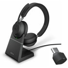 Casti Jabra On-Ear, Evolve2 65 Flex, Bluetooth, ANC, Charging Stand, Negru