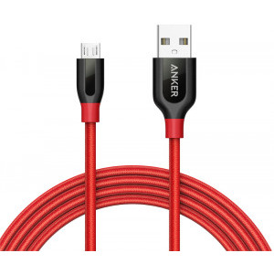 Cablu de date / adaptor Anker PowerLine+ USB Male la microUSB Male, 1.8 m, Red