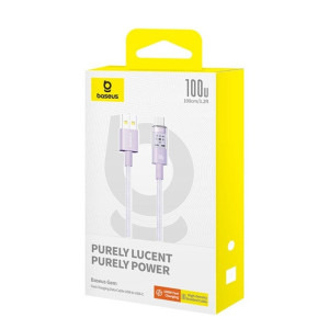 Baseus Gem, USB Male la USB-C Male, 1 m, 100W, Purple