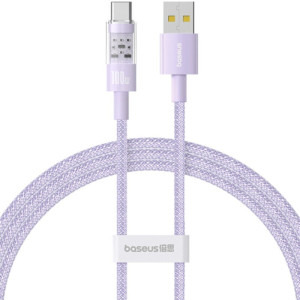 Cablu de date / adaptor Baseus Gem, USB Male la USB-C Male, 100W, 2 m, Purple