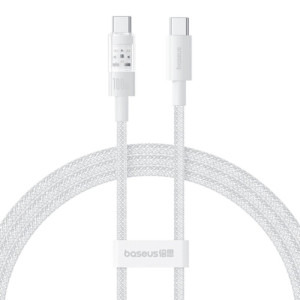 Baseus Gem, USB-C Male la USB-C Male, 1 m, 100W, White