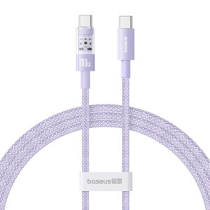 Cablu de date / adaptor Baseus Gem, USB-C Male la USB-C Male, 1 m, 100W, Purple