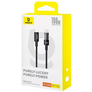 Baseus Gem, USB-C Male la USB-C Male, 1 m, 100W, Black